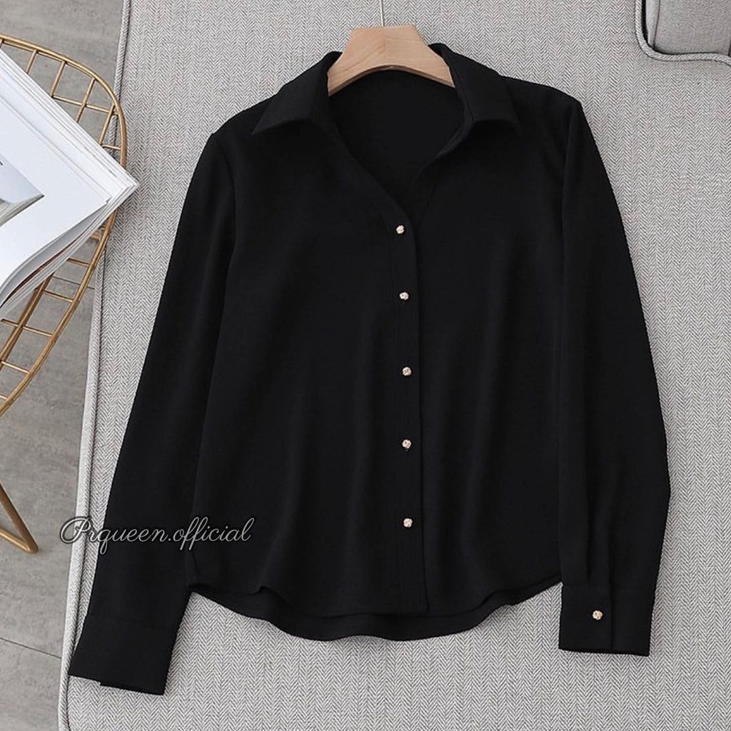 KEMEJA WANITA POLOS - VOXY SHIRT - TOP CASUAL WANITA - ATASAN KOREA - KEMEJA BLOUSE CASUAL