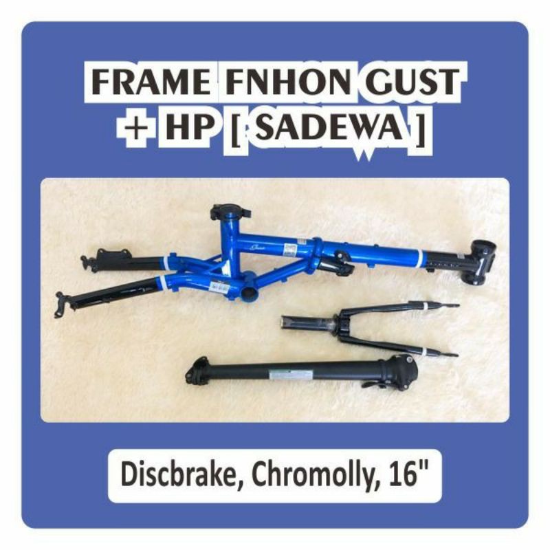 Frame Fnhon Gust Wayang Sadewa dan Discbrake Seli 2 warna biru hitam