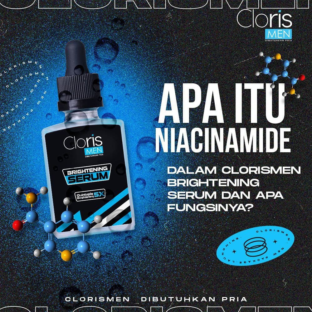 Clorismen Brightening Serum - Serum Wajah Pria Untuk Mencerahkan &amp; Memudarkan Bekas Jerawat Yang Menghitam