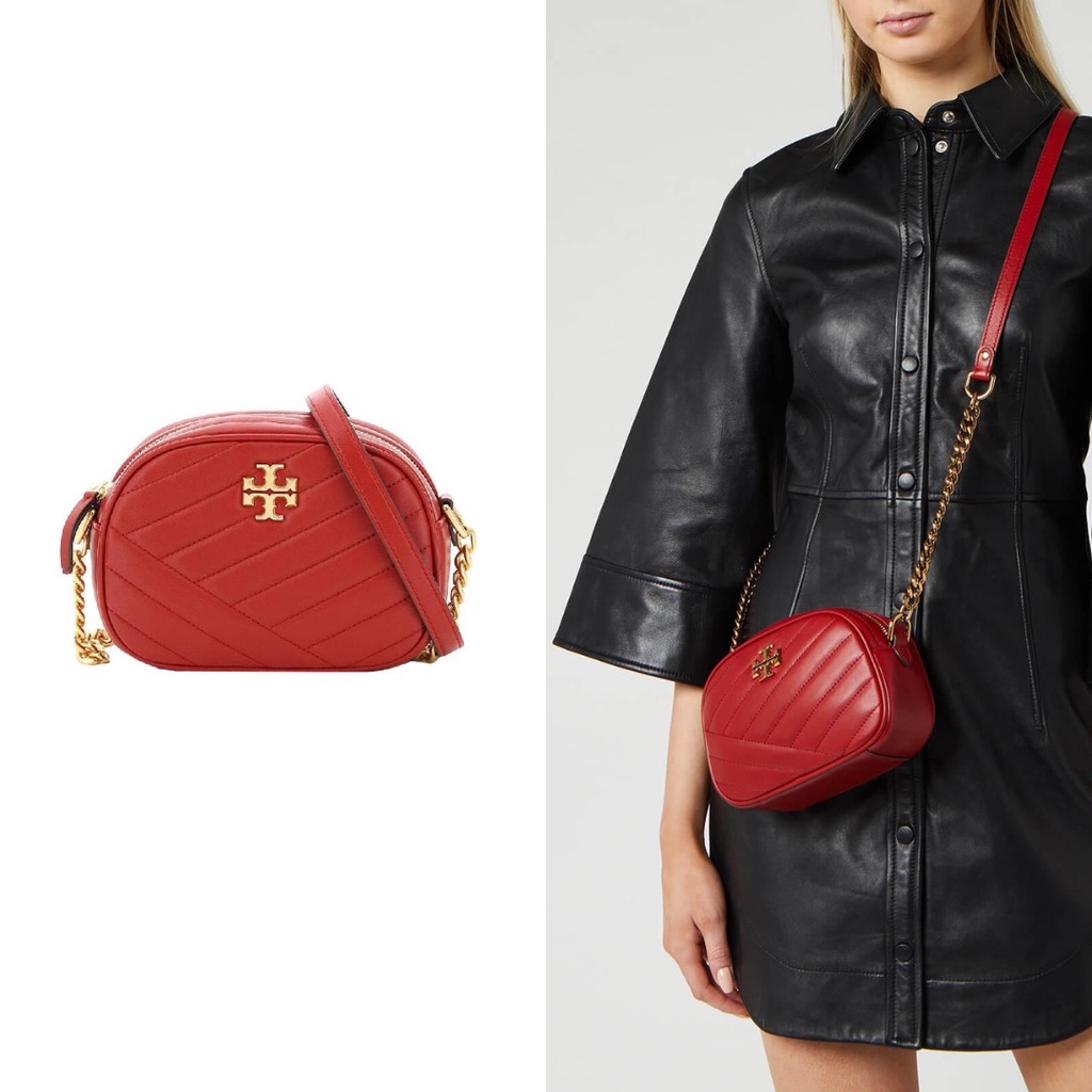 Tory Burch Kira Chevron Small Camera Bag - Red
