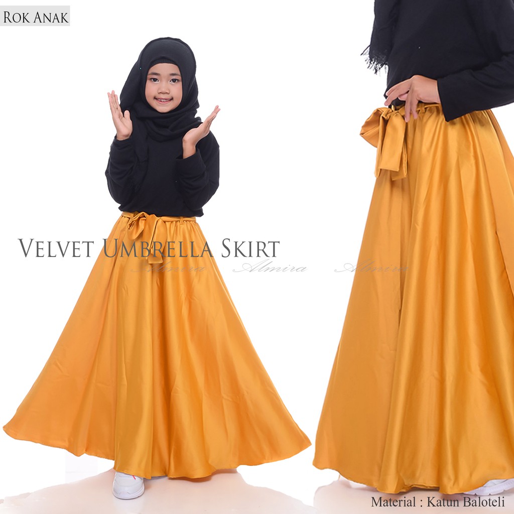 Rok Panjang Anak Perempuan Panjang Payung Velvet Umbrella Skirt Almira Shopee Indonesia