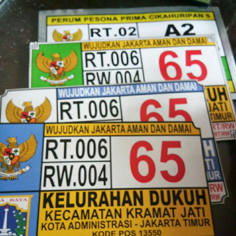 Plat Nomor Rumah RT RW
