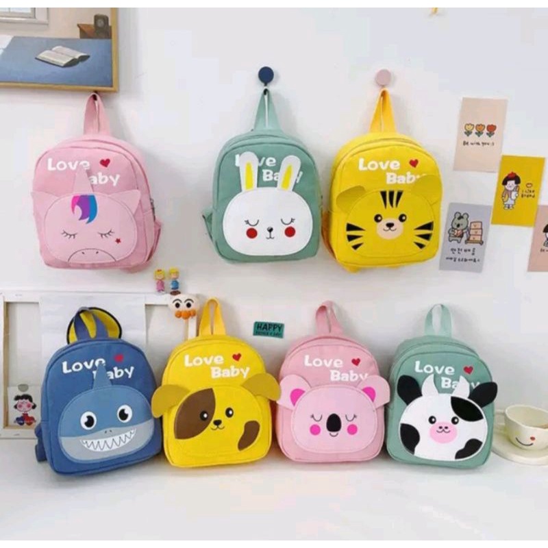 Tas Punggung Anak Perempuan Laki-laki Laki Gambar Motif Hewan Boneka Lucu Karakter Lucu Tas Anak Bac