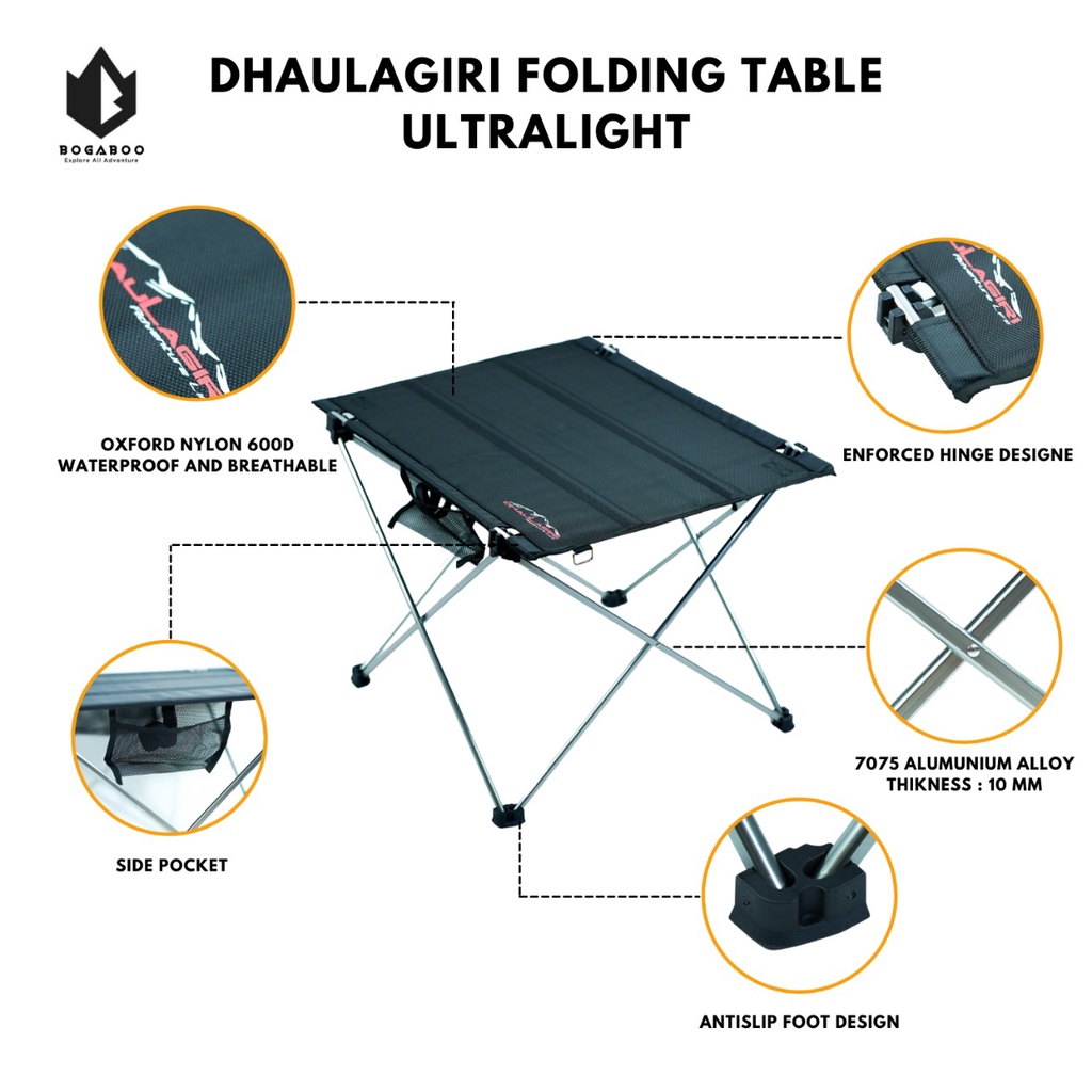 Meja Ultralight Dhaulagiri Lipat - Folding Table - MEJA OUTDOOR - folding table - meja gunung - meja mendaki