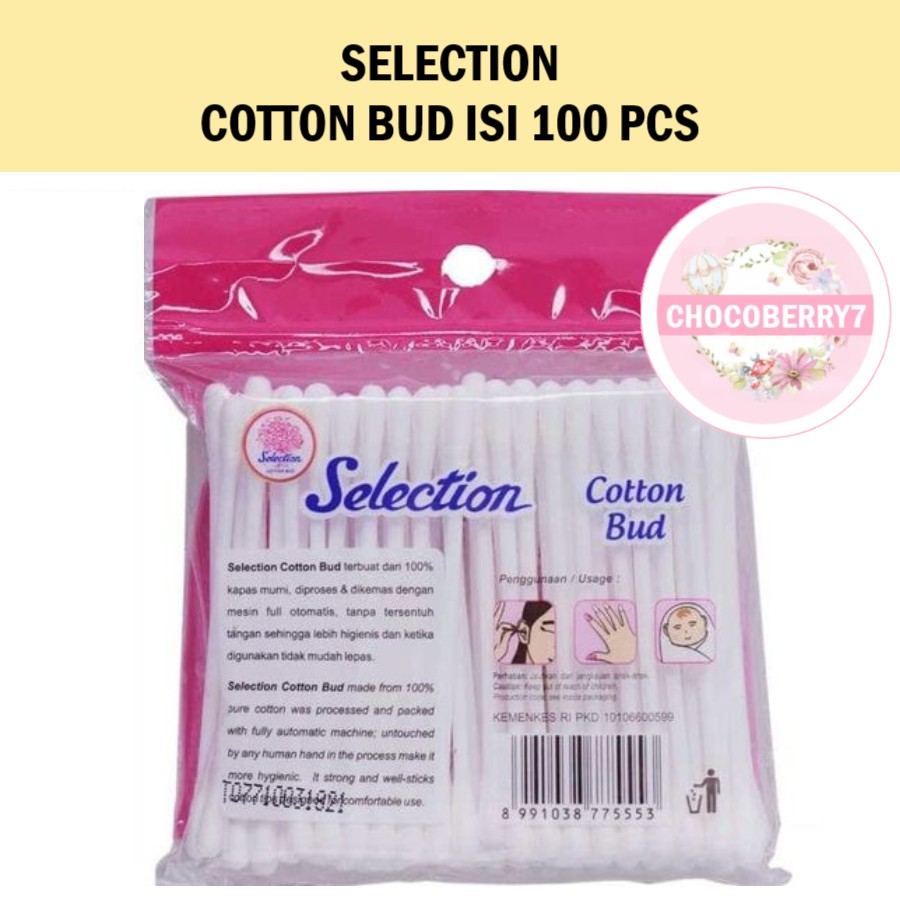 SELECTION COTTON BUD 100 PCS COTTONBUD BIASA / BABY KAPAS TELINGA BAYI