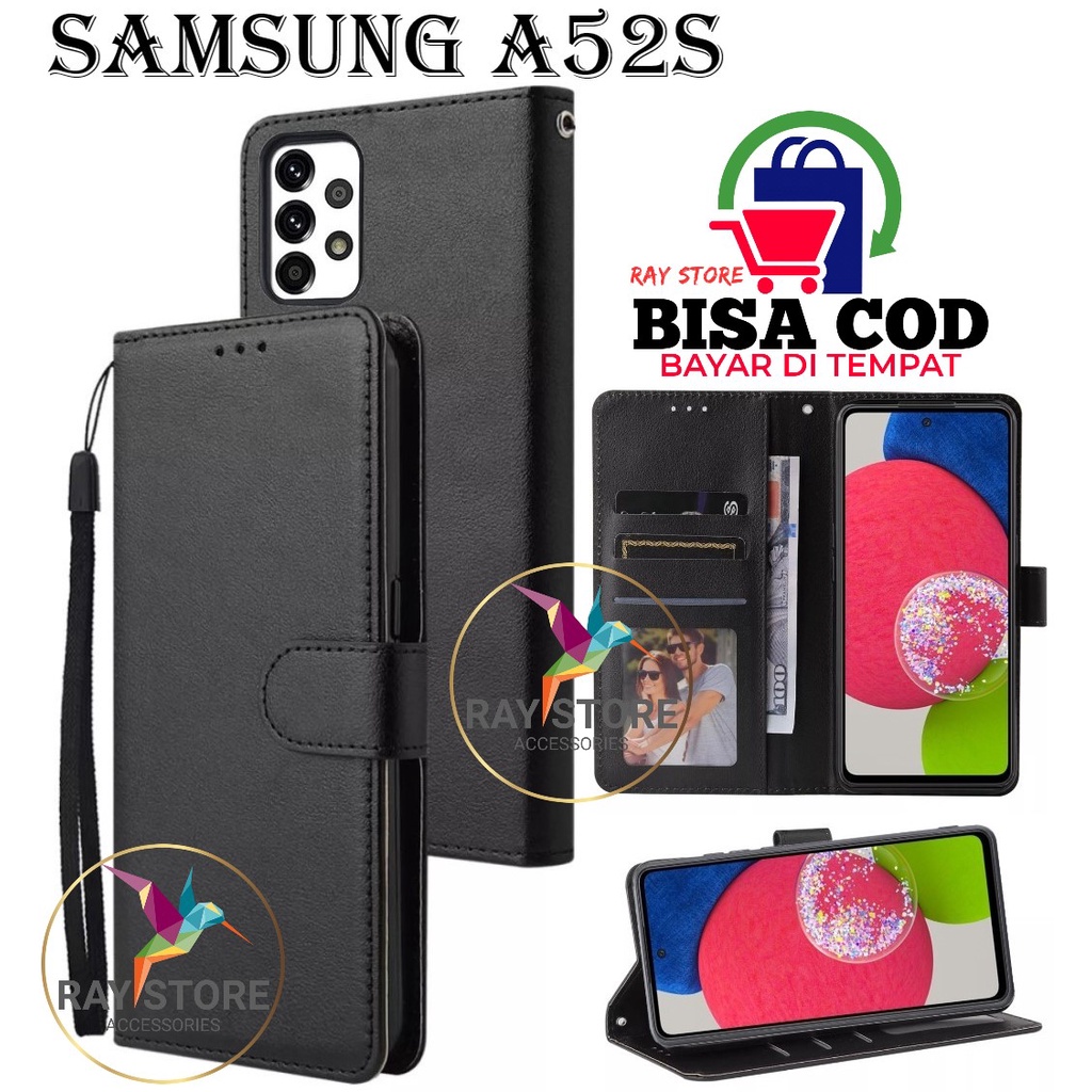 SAMSUNG A52S 5G FLIP LEATHER CASE PREMIUM-FLIP WALLET CASE UNTUK SAMSUNG A52S 5G
