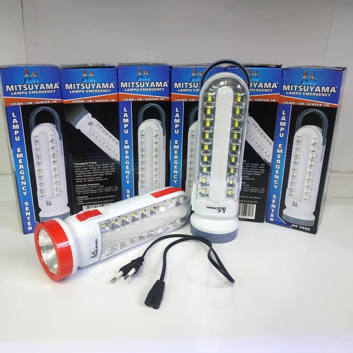 Lampu Senter 2in1 Emergency 18 LED + 5Watt + Senter 1Watt Mitsuyama