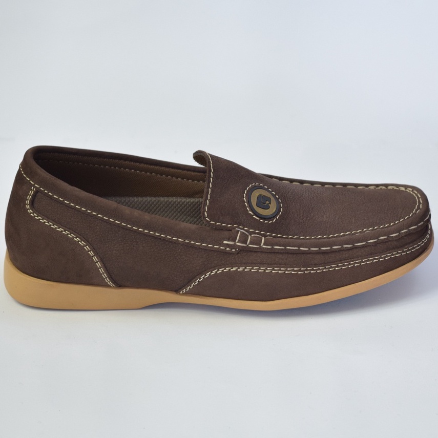 Sepatu Casual Pria Kulit Asli NuBuck Moccasin Grammer