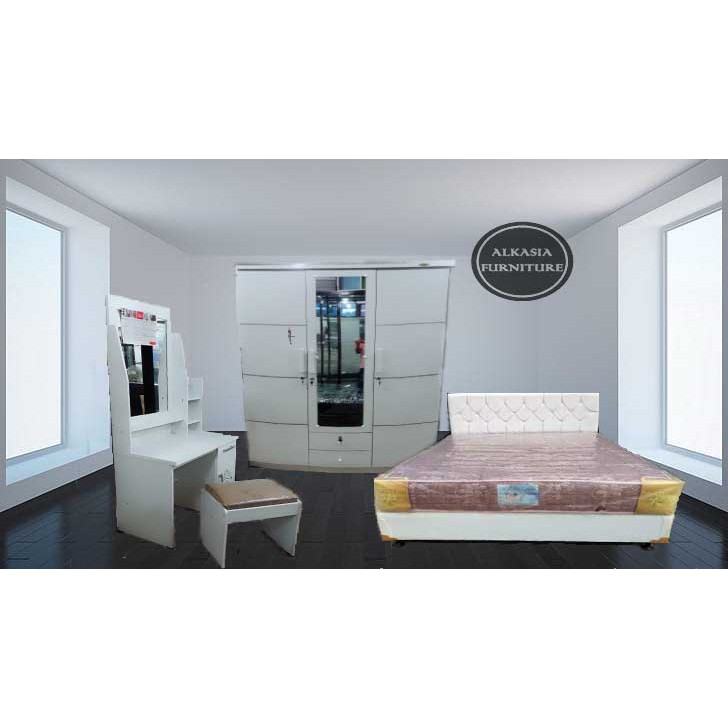 Paket Hemat Set Kasur Spring Bed, Lemari & Meja Rias