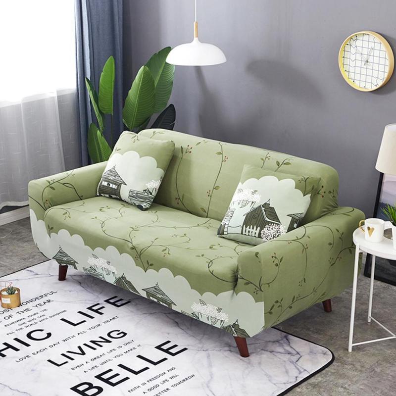 Mi.more Sofa Cover 1/2/3/4 Seater Bentuk L Bahan Polyester Elastis Dapat Dilepas Sarung Bantal Hijau