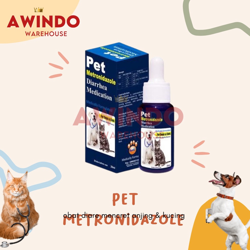 PET METRONIDAZOLE DIARRHEA - Obat Diare Mencret Kucing Anjing Raid All
