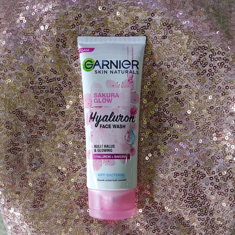 GARNIER SAKURA GLOW HYALURON FACE WASH 50 Ml @MJ