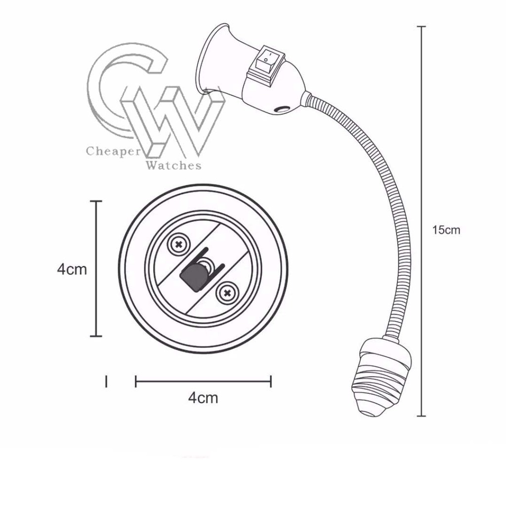 Cheaper-Fitting Flexibel sambung Fitting Lampu Fleksibel E27 Sambungan Lampu Tidur Adapter Converter Saklar OnOff