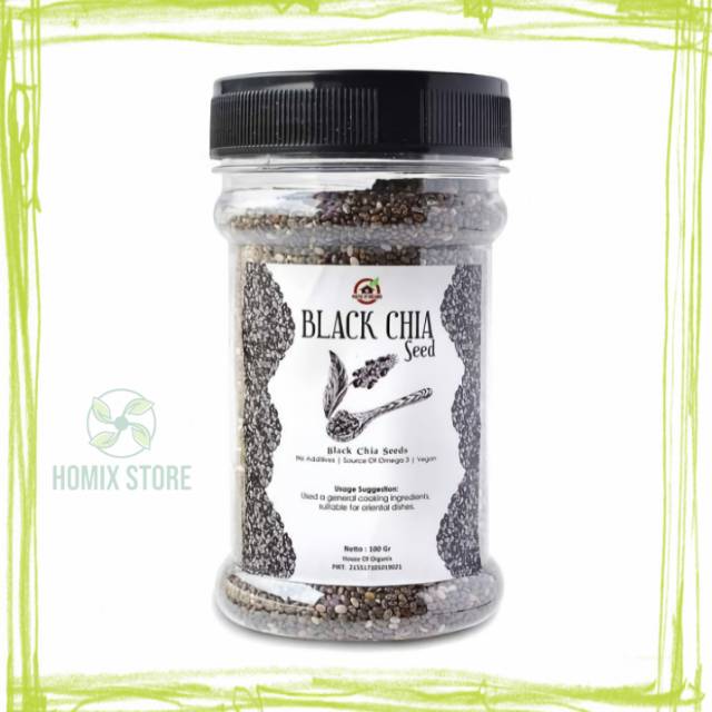 

CHIA SEED HITAM ORGANIK ORGANIC BLACK CHIA SEEDS BOTOL 100 gr