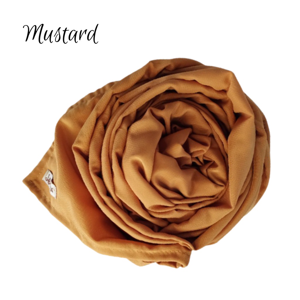 pasmina Wolfis Ukuran Panjang 200x75cm Jilbab Hijab Kerudung Pashmina jumbo premium-MUSTARD