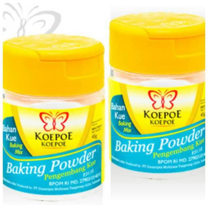 

Toko-Bahan-Kue- Baking Powder Koepoe-Koepoe 45 G -Terlengkap-Termurah-Dijamin.