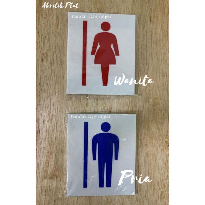 Plat Papan Logo Toilet Pria Wanita/Plat Lambang Rambu Sign/Akrilik Plat Rambu Papan(BH)