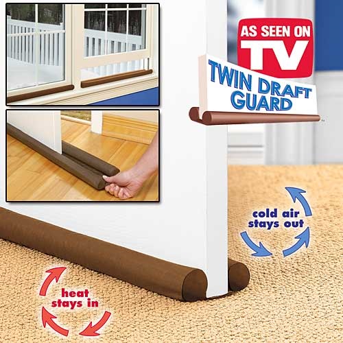 Penahan Udara Pintu / Serangga Twin Draft Guard Dust Heat Stopper - Brown