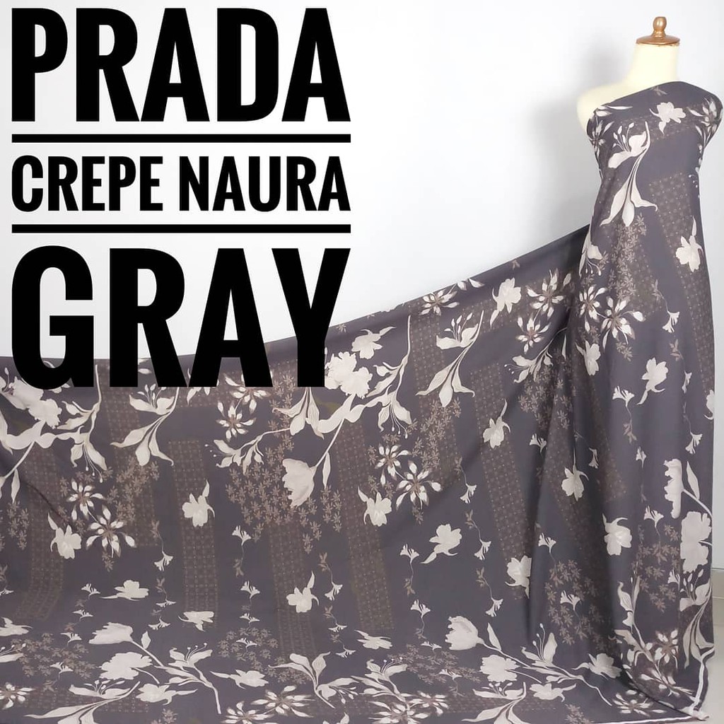Kain Meteran Prada Crepe Naura Gray (0.5M)