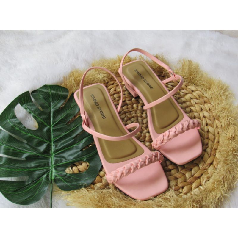 SANDAL WEDGES WANITA HAK TAHU BUNGKUS 3 CM TALI KEPANG AL-57