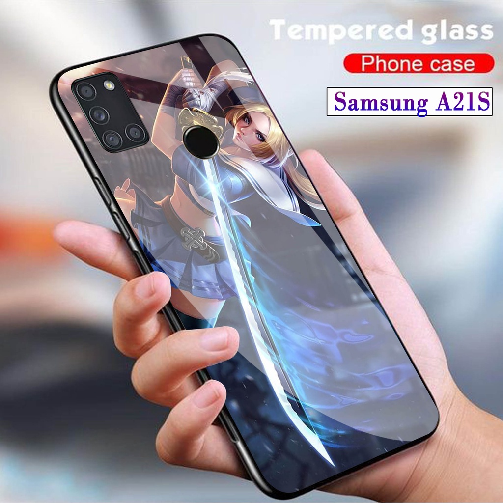 Softcase Glass Kaca SAMSUNG A21S - Case Hp Pelindung Handphone SAMSUNG A21S [ A45 ]