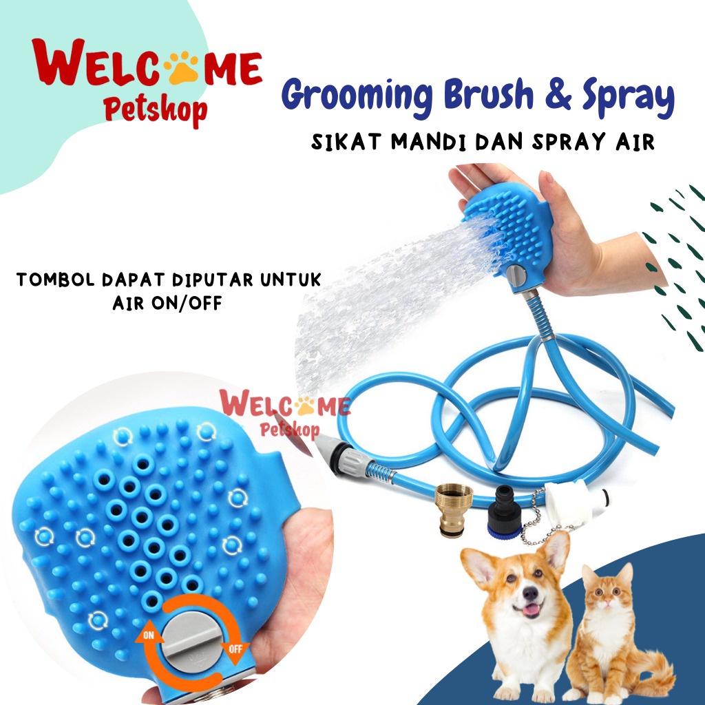 Grooming Brush Spray Air Alat Mandi Bulu Sisir Sikat Anjing Kucing