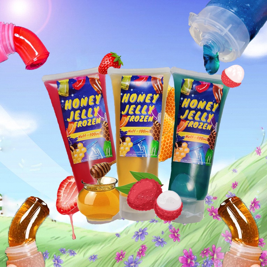 

Permen honey jelly frozen candy Madu Jeli Beku halal Viral Tiktok varian Original - honey/madu - vanila -leci - strowberry - jeruk