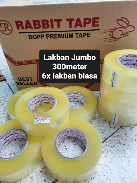 Lakban Bening Jumbo 2inch 500yard 300meter solasi lem packing paket termurah daimaru rabbit tape murah