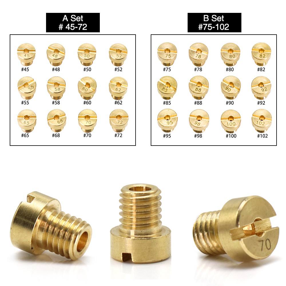 ZSDTRP 12pcs M5 Thread Replacement #30-#135 Carburetor Jets For Dellorto SHA PHBG Carb main Injector nozzle NC PHVA Pilot Jet-3