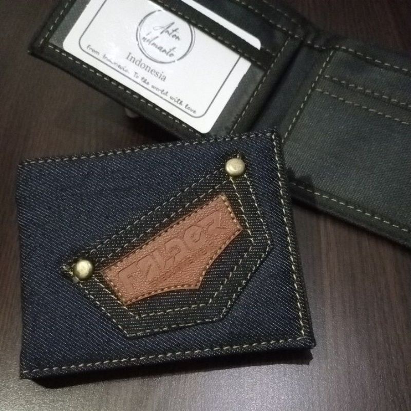 Dompet pria remaja bahan denim/Levis, dikombinasikan dengan nylon D600 #dompet #dompetpria #dompetcowok