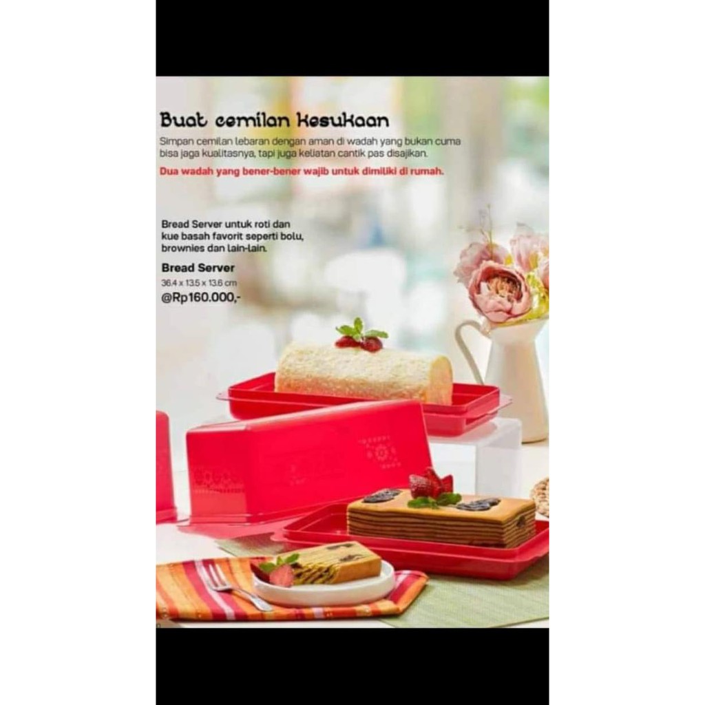 PROMO BREAD SERVER RED - MERAH WADAH TOPLES ROTI TUPPERWARE