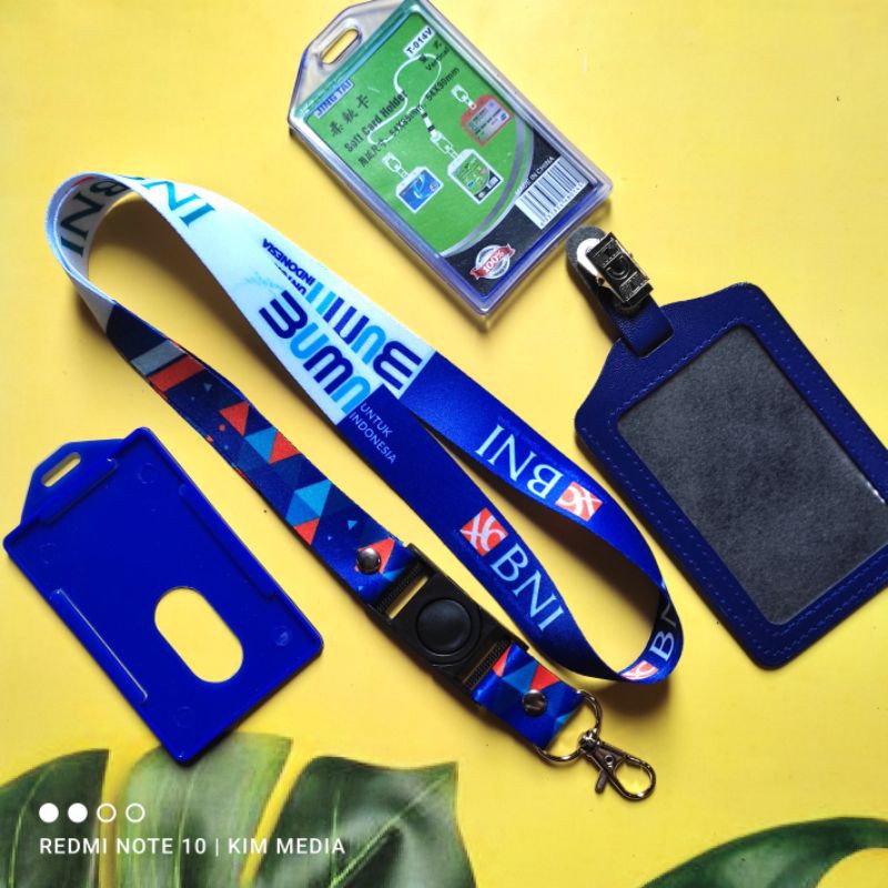 Tali Id card BNI MOTIF | Lanyard BNI BUMN Printing Terbaru/ Gantungan id card BNI BUMN-Satuan-Ready