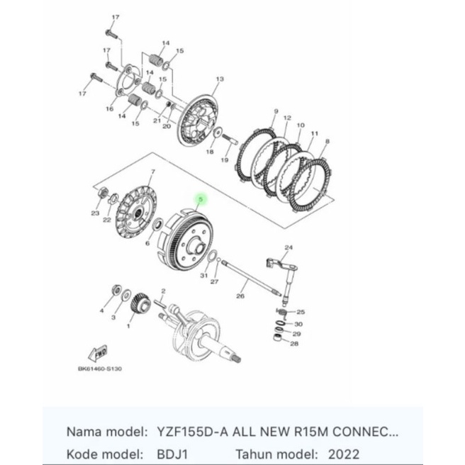 ALUMUNIUM RUMAH KOPLING NEW R15 ASLI ORI YAMAHA BDJ E6150 00