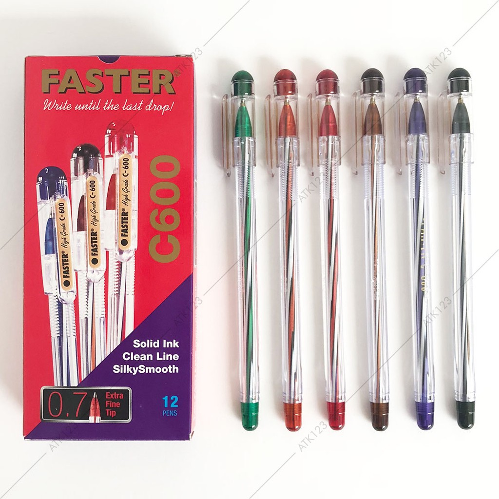 PULPEN FASTER C600 ISI 12 HITAM | Shopee Indonesia