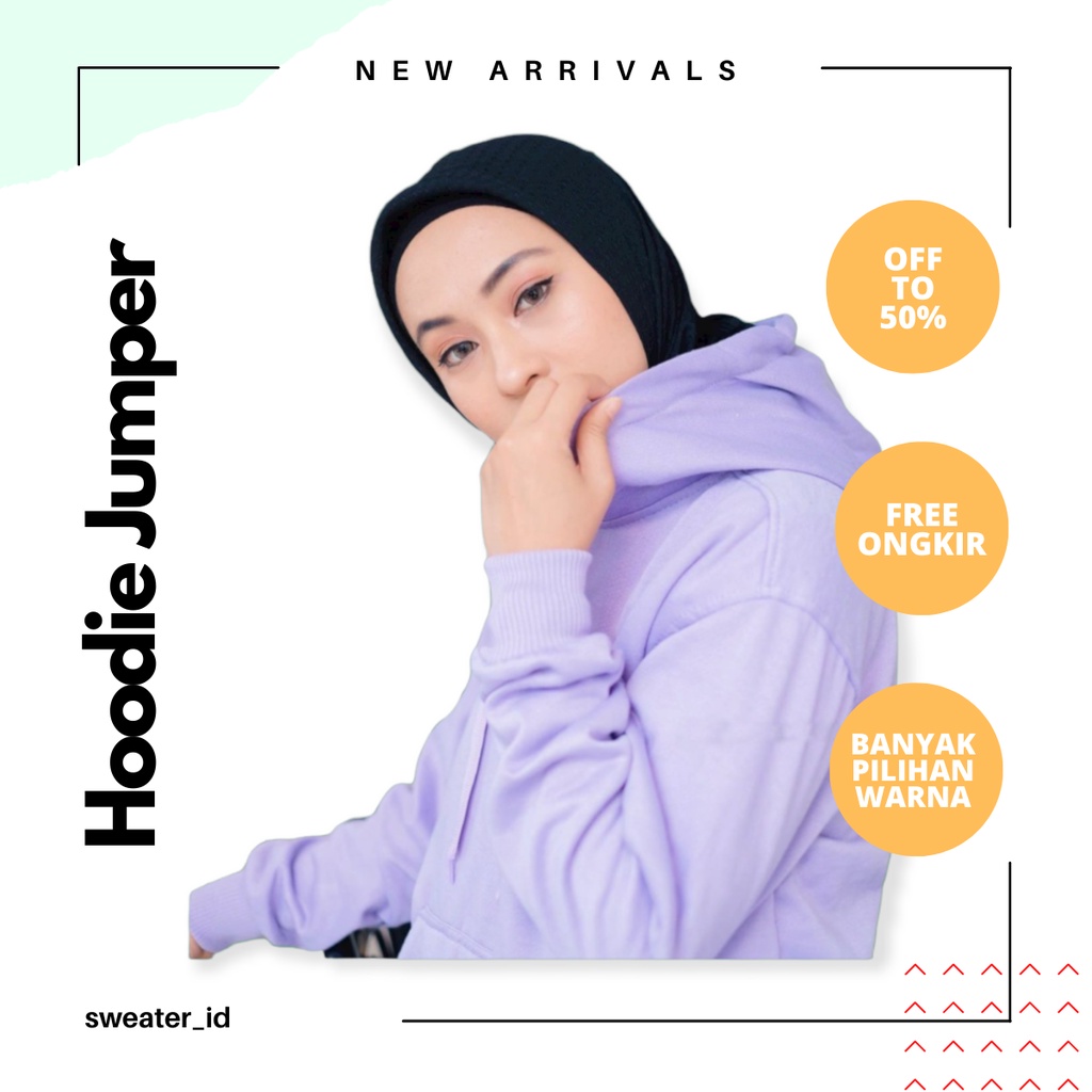 SWEATER_ID Hoodie Jumper Ungu Muda Polos Unisex