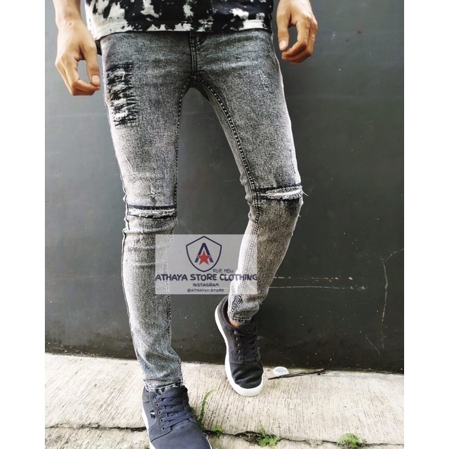 Celana panjang jeans pria robek robek/celana panjang jeans skiny/celana panjang jeans streetc