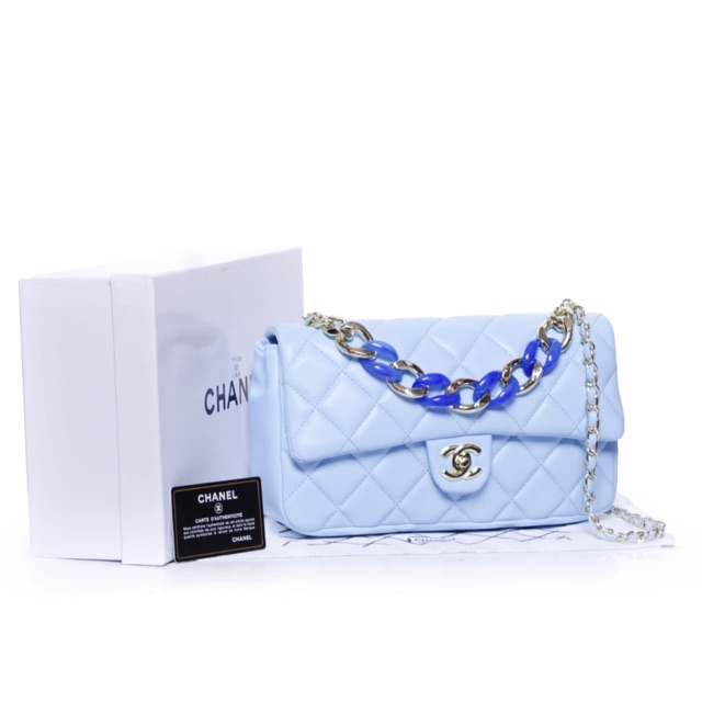 chanel bag blue color