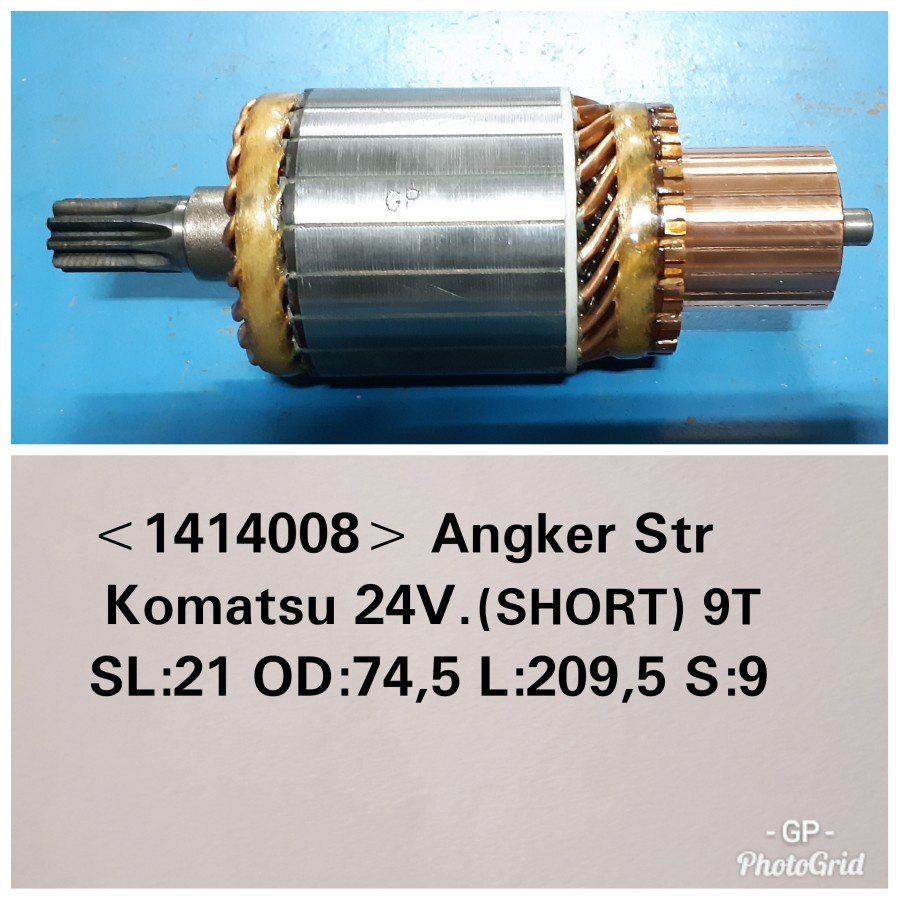 Armature Angker Starter Komatsu Pc300 gemuk p 205mm d 74.5mm 9T