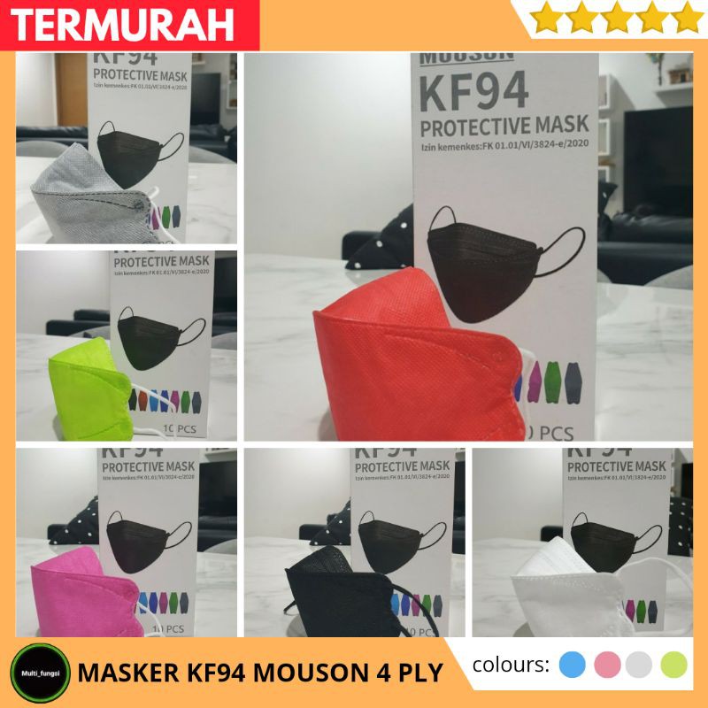 MAKSER KF94 MOUSON 4PLY ORIGINAL - MASKER KOREA KF94 4 PLY BANYAK MOTIF WARNA