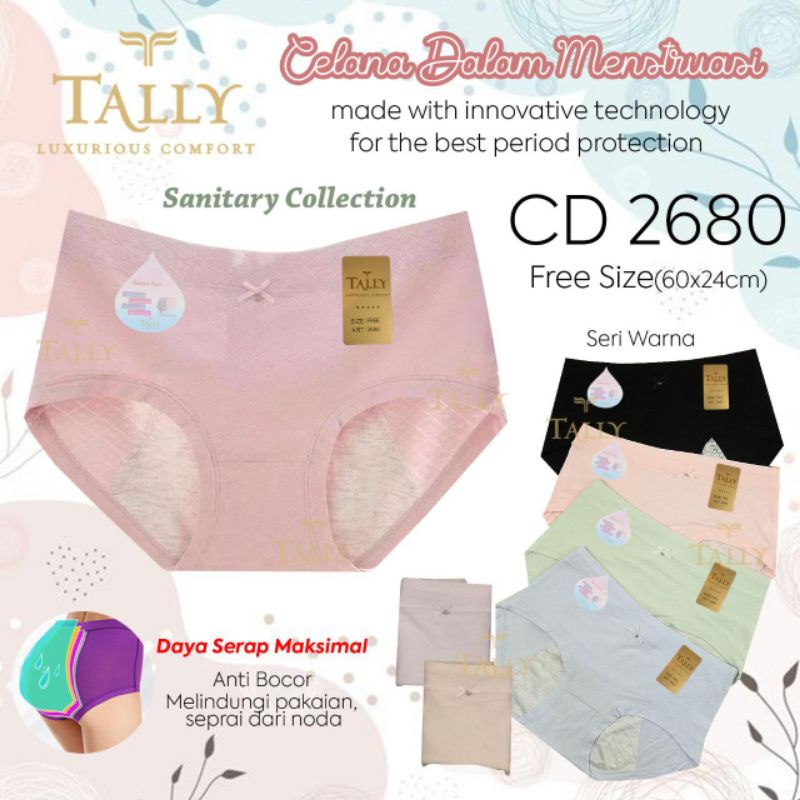 TALLY CD CELANA DALAM HAID MENSTRUASI 2680 | FIT XL |  BAHAN KATUN | FREE SIZE