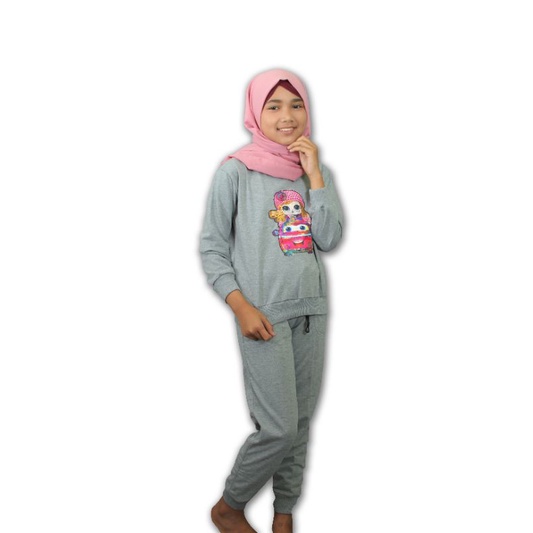 COD, setelan joger olahraga anak usia 7-11,led, bahan,bebytery,Unisex