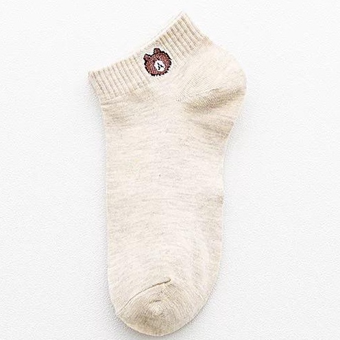 ⭐Bobastore⭐ Kaos Kaki Karakter Beruang Ankle Dewasa Kaus Kaki Motif Bear Korea Unisex Murah r109-MOTIF 1 KHAKI