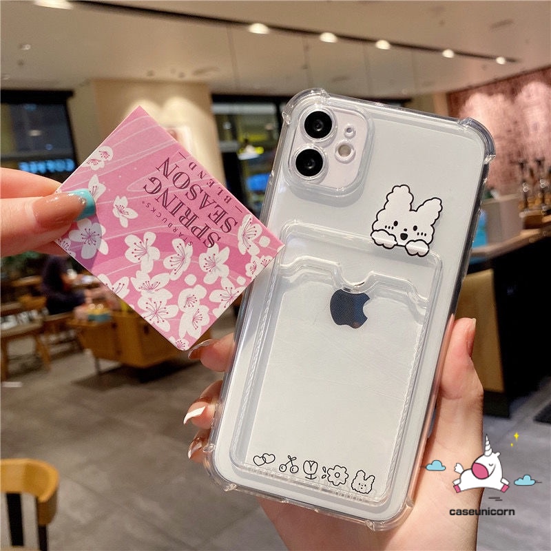 Soft Case Transparan Motif Kartun Beruang Kelinci Untuk iPhone 11 12 13 14 Pro MAX XR X XS MAX 6 6s 7 8 Plus SE 2020