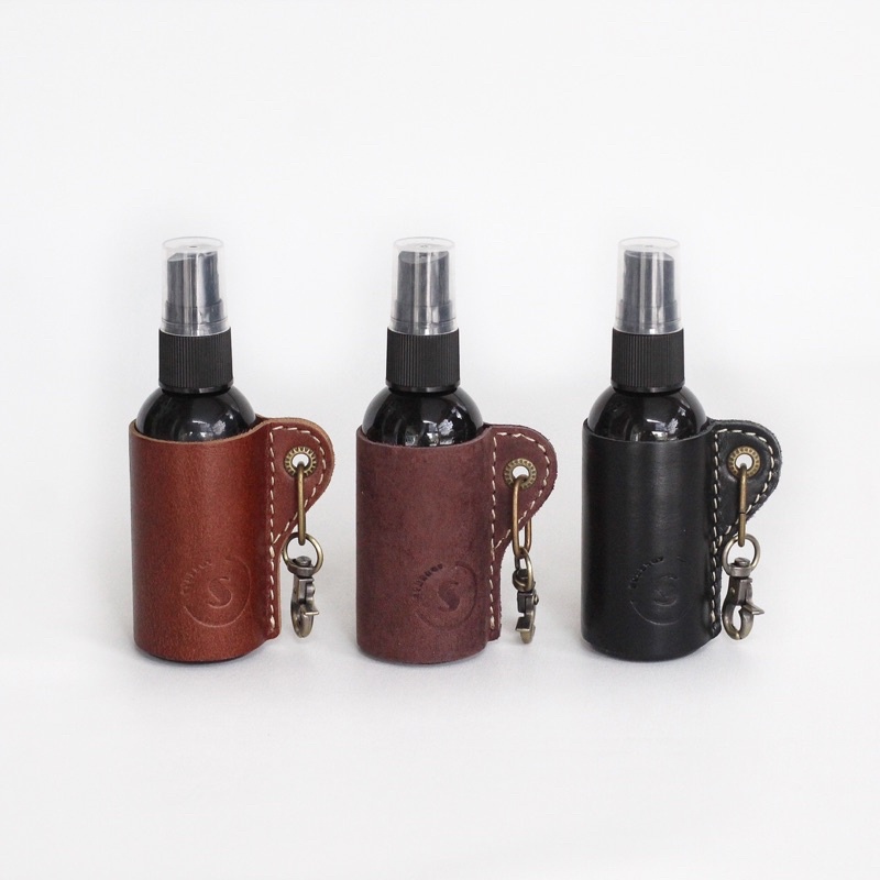 Hand Sanitizer Leather Case - Hand Sanitizer Holder Kulit - Gantungan Handsanitizer Spray dan Gel