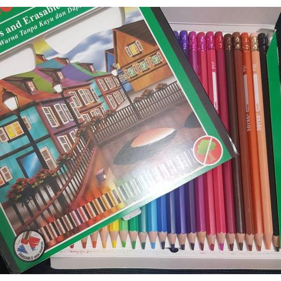 

F3КE Pensil Warna 24 Warna Bisa Di Hapus JOYKO CP-115 Erasable ◘Terkini