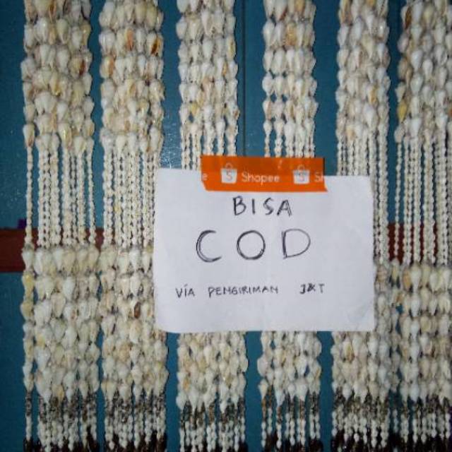 Termurah se Indonesia Tirai kerang cantik hitam putih kombinasi