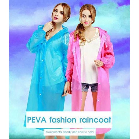 Eva Raincoat Jas Hujan Dewasa Terusan Mantel Dewasa Semi Transparan