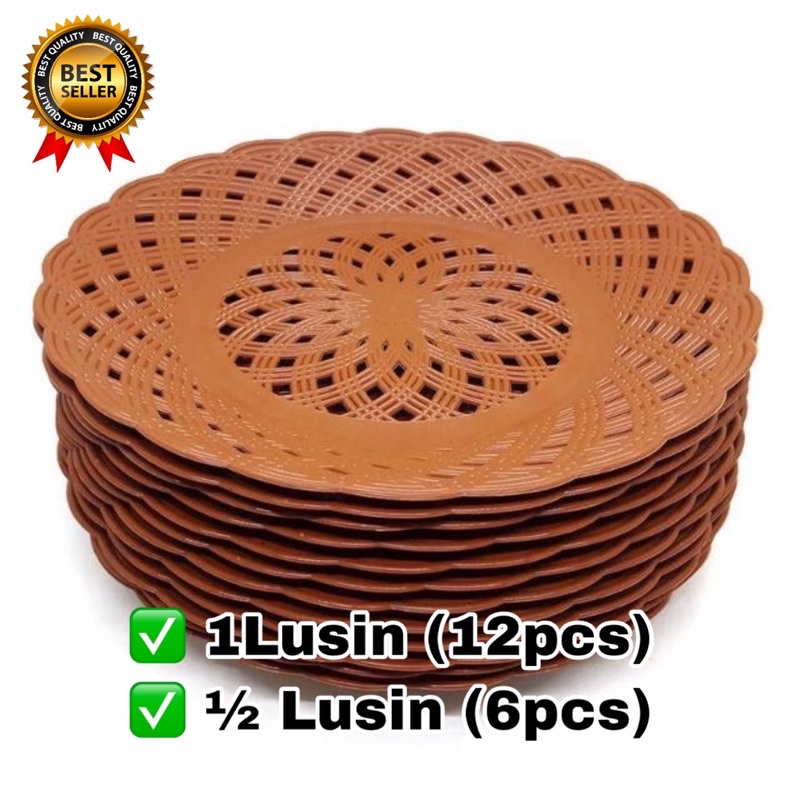 piring rotan plastik prasmanan bisa 1Lusin | ½ Lusin (12pcs & 6pcs) piring rotan