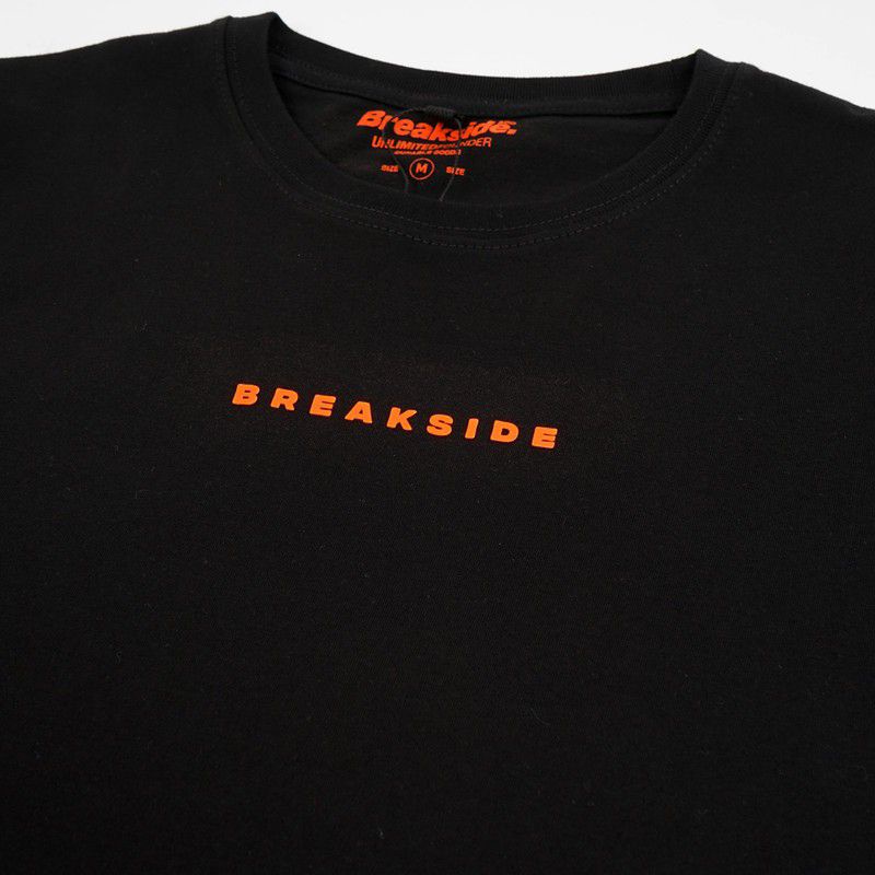 Kaos Breakside warna hitam sablon orange