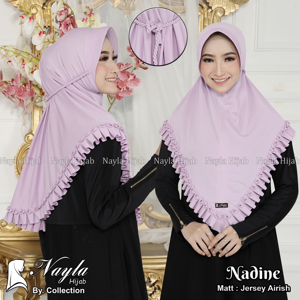 Kerudung Instan Tali Kepang Nadine Hijab Instan Jersey Airis Jilbab Terbaru Nayla Hija'b